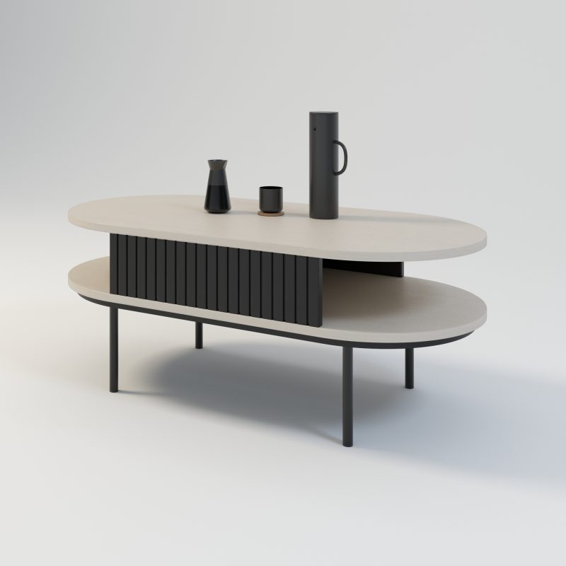 unikalne meble, unikalny design, unikalny dizajn, unikalne wzornictwo, stolik kawowy beż, stolik kawowy beżowy, stolik kawowy ryfle, stolik kawowy ryflowany, polski dizajn, stolik kawowy okrągły, okrągły stolik kawowy, owalny stolik kawowy, stolik kawowy owal, stolik kawowy owalny, polski design, stolik kawowy japandi, stolik japandi, stolik kawowy lamele, stolik kawowy ryflowany