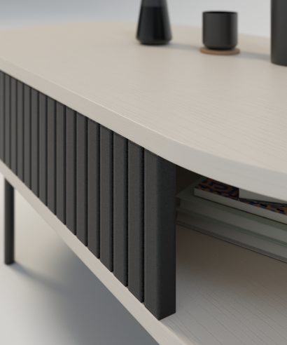 unikalne meble, unikalny design, unikalny dizajn, unikalne wzornictwo, stolik kawowy beż, stolik kawowy beżowy, stolik kawowy ryfle, stolik kawowy ryflowany, polski dizajn, stolik kawowy okrągły, okrągły stolik kawowy, owalny stolik kawowy, stolik kawowy owal, stolik kawowy owalny, polski design, stolik kawowy japandi, stolik japandi, stolik kawowy lamele, stolik kawowy ryflowany